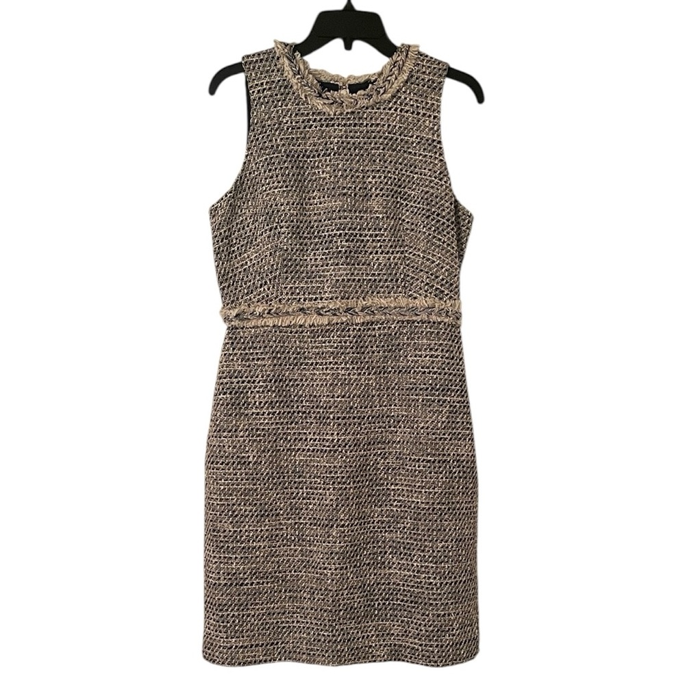 J.‎ Crew Women's Cream Multicolor Italian Tweed Midi Sleeveless Dress Size 6